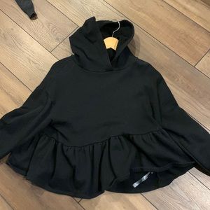 Black Peplum Hoodie
